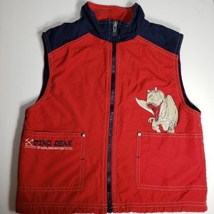 Dinosaur Full Zipper Vest Fleeced Lined